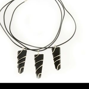 Protection Black Obsidian Shaman Wire Wrap Neckla…